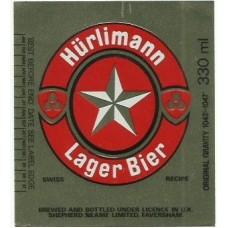 Shepherd Neame Faversham Hurlimann Stern Brau 330ml Beer Bottle Label