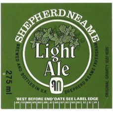 Shepherd Neame Faversham Light Ale 275ml Beer Bottle Label