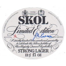 Skol UK (Ind Coope) Limited Edition Strong Lager 11.5 fl oz Beer Bottle Label