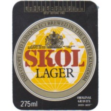 Skol Lager (Ind Coope) 275ml OG 1033-1037 Beer Bottle Label