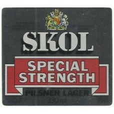 Skol UK (Ind Coope) Special Strength Pilsner Lager 330ml Beer Bottle Label