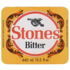 Stones Brewery Sheffield (Bass) Stones Bitter 440ml 15.5 fl oz Beer Bottle Label