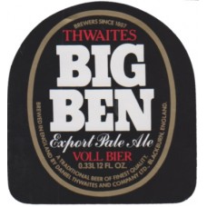 Thwaites Brewery Blackburn Big Ben Export Pale 0.33l 12 fl oz Beer Bottle Label