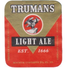 Trumans Brewery London Light Ale 9.2/3 fl oz Beer Bottle Label