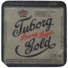 Tuborg Breweries UK Strong Lager Gold 275ml Beer Bottle Label