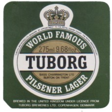 Tuborg Breweries (Bass) Pilsener Lager 275ml 9.68 fl oz Beer Bottle Label