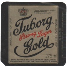 Tuborg Breweries UK Gold Strong Lager 275ml Beer Bottle Label