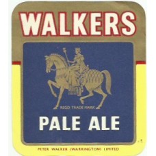 Walkers Warrington Brewery Pale Ale Beer Bottle Label