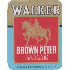 Walkers Warrington Brewery Brown Peter Ale 19 1/3 fl oz Beer Bottle Label