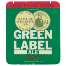 Websters Brewery Halifax Green Label Ale 275ml Beer Bottle Label