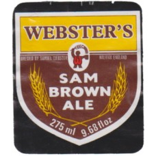 Websters Brewery Halifax Sam Brown Ale 275ml 9.68 fl oz Beer Bottle Label