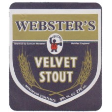 Websters Brewery Halifax Velvet Stout 9 2/3 fl oz 275ml Beer Bottle Label