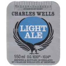 Wells Bedford Light Ale 550ml OG 1030-1034 Beer Bottle Label