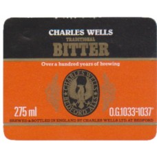 Wells Bedford Traditional Bitter 275ml OG 1033-1037 Beer Bottle Label