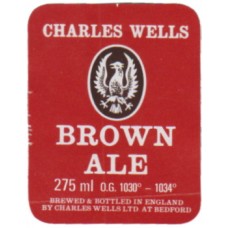 Wells Bedford Brown Ale 275ml OG 1030-1034 Beer Bottle Label