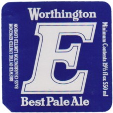 Worthington (Bass) Brewery E Best Pale Ale 19 1/3 fl oz 550ml Beer Bottle Label