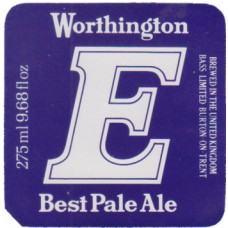 Worthington (Bass) Brewery E Best Pale Ale 275ml 9.68 fl oz Beer Bottle Label