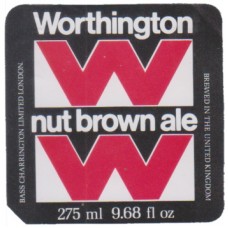 Worthington (Bass) Brewery Nut Brown Ale 275ml 9.68 fl oz Beer Bottle Label