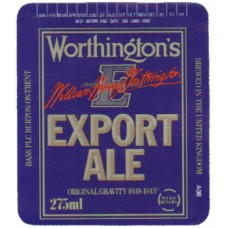 Worthington (Bass) Brewery E Export Ale 275ml Beer Bottle Label