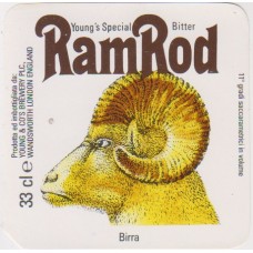 Youngs Brewery Wandsworth Ram Rod Special Bitter Birra 33cl Beer Bottle Label