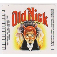 Youngs Brewery Wandsworth Old Nick Barley Wine 275ml Beer Bottle Label