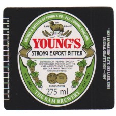 Youngs Brewery Wandsworth Strong Export Bitter 275ml Beer Bottle Label