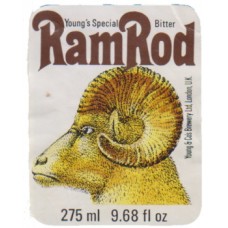 Youngs Wandsworth Brewery Ram Rod 275ml 9.68 fl oz Beer Bottle Label